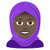 🧕🏿 woman with headscarf: dark skin tone display on JoyPixels